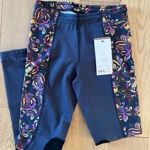 Kerrits Kids' Navy and Purple Paisley Pattern Leggings